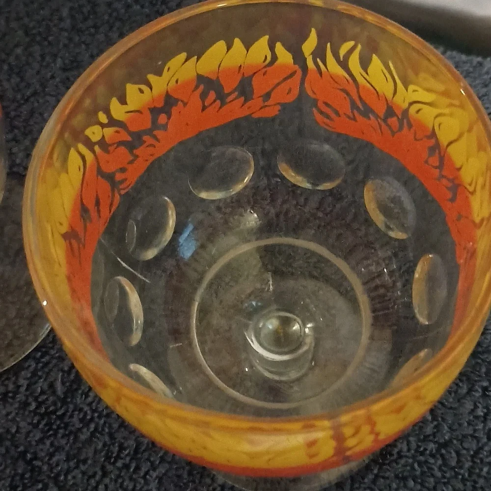 MCM Barware Ring of Fire vintage goblets. Excellent condition.